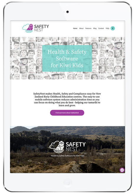 SafetyNest Website Example | MagicFingers Graphics